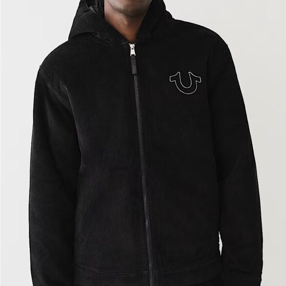 True Religion Men's Black Corduroy Jacket